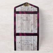 Invitation Tout En Un Fleur sauvage, Ruban Violet & Lumières (Dehors)