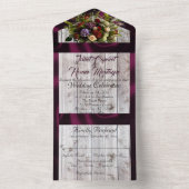 Invitation Tout En Un Fleur sauvage, Ruban Violet & Lumières (À l'intérieur)