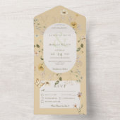 Invitation Tout En Un Fleur sauvage rustique Frame ovale Jaune Dîner (À l'intérieur)