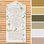 Invitation Tout En Un Fleur sauvage rustique Oval Frame Blanc Pas de dîn