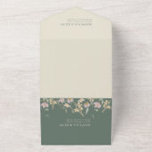 Invitation Tout En Un Fleur sauvage Sage Deco Mariage (Dehors)