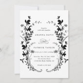 Invitation Tout en un Fleur sauvage Silhouette Mariage de cou (Devant)