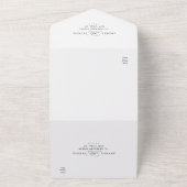 Invitation Tout En Un Fleur sauvage Silhouette Wreath Mariage noir et bl (Dehors)