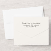Invitation Tout En Un Fleur sauvage simple et chic Mariage beige (Verso)