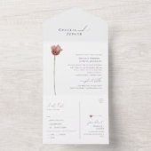 Invitation Tout En Un Fleur sauvage simple | Sceller et envoyer (À l'intérieur)