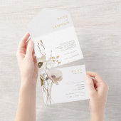 Invitation Tout En Un Fleur sauvage Whimsal Meadow Seal Et Envoyer (Déchirure)