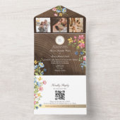 Invitation Tout En Un Fleur sauvage Woodland Rustic Boho Mariage (À l'intérieur)
