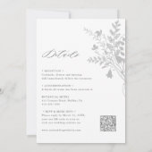 Invitation Tout en un Fleur sauvage Wreath Gris & Mariage bla (Dos)