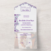 Invitation Tout En Un Fleur violette élégante (À l'intérieur)