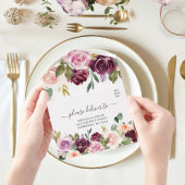 Invitation Tout En Un Fleurs aquarelles rustiques en Bourgogne & gouttes