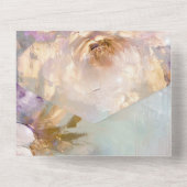 Invitation Tout En Un Fleurs blanches d'or féminin Mariage (Verso)