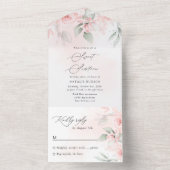 Invitation Tout En Un Fleurs blanches, Fleurs roses, Boho, Sweet 16 (À l'intérieur)