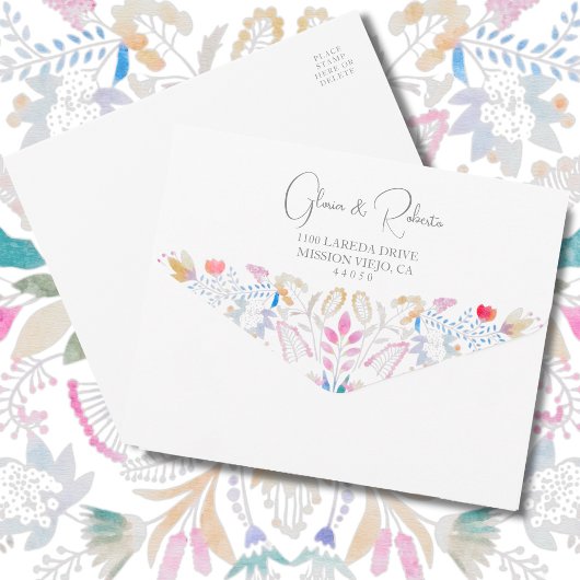 Invitation Tout En Un Fleurs Boho Mariages mexicaines simples