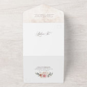 Invitation Tout En Un Fleurs colorées Élégant Mariage Boho (Dehors)