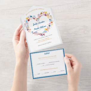 Invitation Tout En Un Fleurs d'amour de la Saint-Valentin Fleurissent Ma