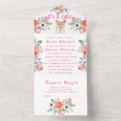 Invitation Tout En Un Fleurs d'animaux de Fox mignonne C'est un Baby sho (À l'intérieur)