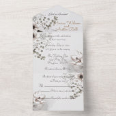 Invitation Tout En Un Fleurs d'aquarelle Sepia monochromes tout-en-un (À l'intérieur)