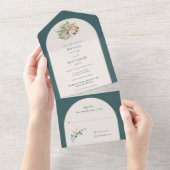 Invitation Tout En Un Fleurs d'automne Mariage extérieur rustique (Déchirure)