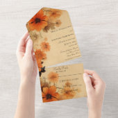 Invitation Tout En Un Fleurs d'automne rustiques (Déchirure)