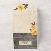 Invitation Tout En Un Fleurs d'automne rustiques sur bois (Dehors)