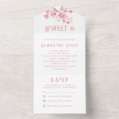 Invitation Tout En Un Fleurs de cerise Douce 16 Floral Seize Sakura (À l'intérieur)