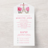 Invitation Tout En Un Fleurs de cerise Douce 16 Floral Seize Sakura Al (À l'intérieur)