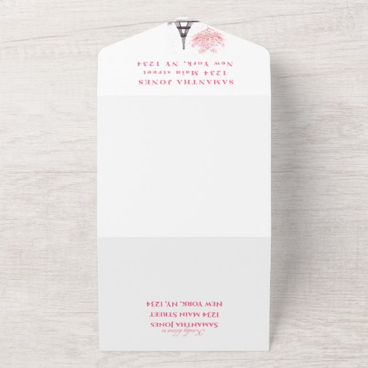 Invitation Tout En Un Fleurs de cerise Douce 16 Paris Seteen Sakura (Dehors)