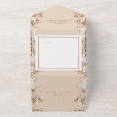 Invitation Tout En Un Fleurs de jardin boho rustiques Mariage de code QR (Dehors)