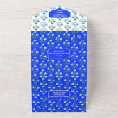 Invitation Tout En Un Fleurs de la Parade Bleue tout en un mariage Invit (Dehors)