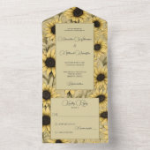 Invitation Tout En Un Fleurs de soleil du pays (À l'intérieur)