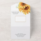 Invitation Tout En Un Fleurs de soleil romantiques aquarelles (Dehors)