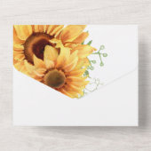 Invitation Tout En Un Fleurs de soleil romantiques aquarelles (Verso)