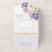 Invitation Tout En Un Fleurs d'hortensia violettes et blanches (Dehors)
