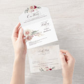 Invitation Tout En Un Fleurs d'ombre Terre Élégant Mariage Boho (Déchirure)