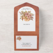 Invitation Tout En Un Fleurs en terre cuite et mariage de automne citrou (Dehors)