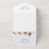 Invitation Tout En Un Fleurs et Eucalyptus Feuille Mariage (Dehors)