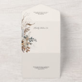 Invitation Tout En Un Fleurs et plumes neutres de Bohême (Dehors)