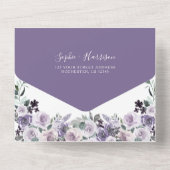 Invitation Tout En Un Fleurs Lilac Florales Violettes Dusty Mariage Rust (Verso)