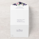 Invitation Tout En Un Fleurs luxuriantes | Entree Mariage rose pourpre (Dehors)