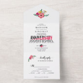 Invitation Tout En Un Fleurs Magnifiques Anniversaire (À l'intérieur)