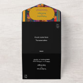 Invitation Tout En Un Fleurs mexicaines modernes mariage jaune (Dehors)