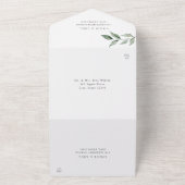 Invitation Tout En Un Fleurs orange et Mariage vert tout en un (Dehors)