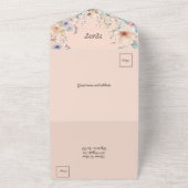 Invitation Tout En Un Fleurs printanières en rose bleu et rose (Dehors)