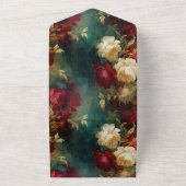 Invitation Tout En Un Fleurs romantiques rouges blanches vertes (Dehors)