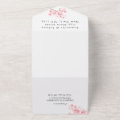 Invitation Tout En Un Fleurs roses japonaises en fleurs de cerises rusti (Dehors)