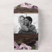 Invitation Tout En Un Fleurs Roses Mauve Rose Glacé Broderie Mariage Boi (Dehors)