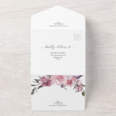 Invitation Tout En Un Fleurs Roses poussiéreuses Blush rose rose rose ma (Dehors)