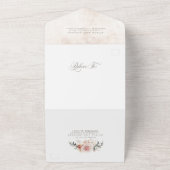 Invitation Tout En Un Fleurs roses Terre Élégant Mariage Boho (Dehors)