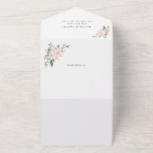 Invitation Tout En Un Fleurs Rouges, Fleurs Roses, Boho, Baby shower (Dehors)