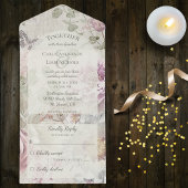 Invitation Tout En Un Fleurs sauvages anciennes avec papillon